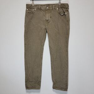 Outerknown S.E.A. Drifter Tapered Fit Fatigue Green 38/32 Heavy Denim Jeans